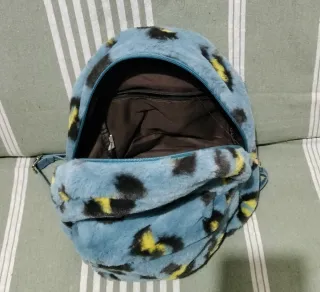 Mochila de pelo con estampado de leopardo