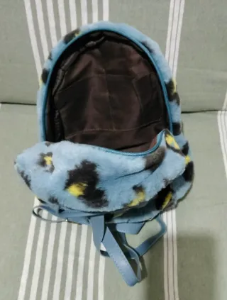 Mochila de pelo con estampado de leopardo