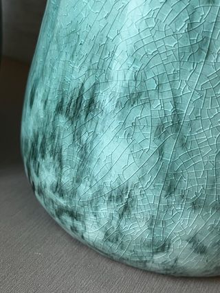 Jarrones floreros diseño azul turquesa degradado