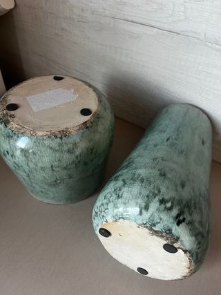 Jarrones floreros diseño azul turquesa degradado