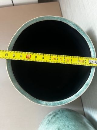 Jarrones floreros diseño azul turquesa degradado