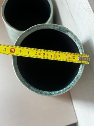 Jarrones floreros diseño azul turquesa degradado