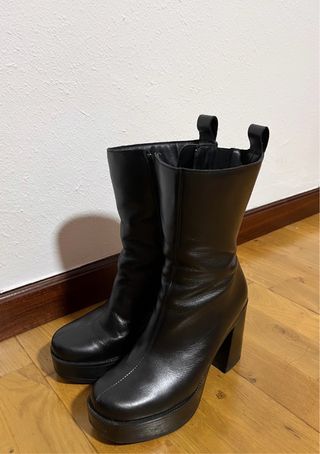 Botín WICKERS Negro Tacón Plataforma