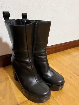 Botín WICKERS Negro Tacón Plataforma