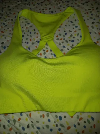 Top deportivo bañador amarillo neón