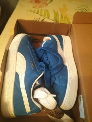 Zapatillas Puma Suede Azul y Blanco