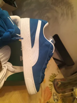 Zapatillas Puma Suede Azul y Blanco