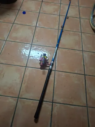 Caña de pescar con carrete