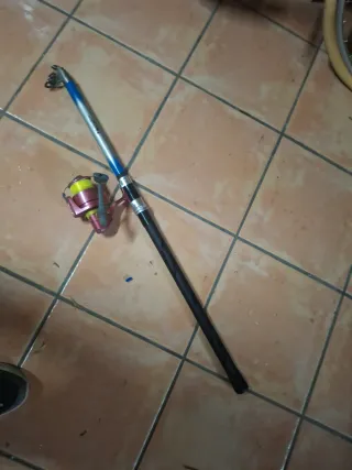 Caña de pescar con carrete