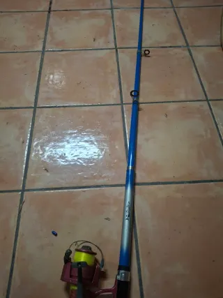 Caña de pescar con carrete