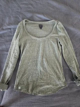 Camiseta Gap Manga Larga Gris