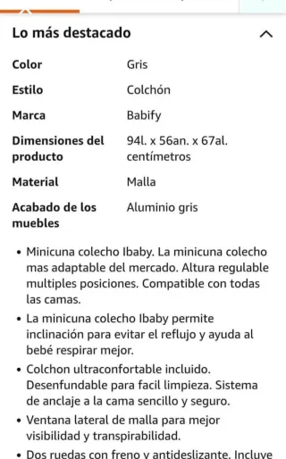 Mini cuna i+baby gris