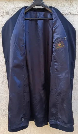 Cappotto Vintage Uomo Puro Cashmere Blu