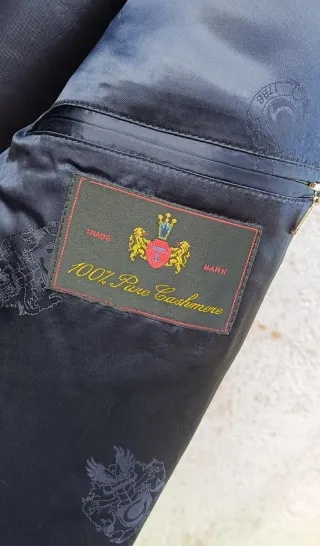 Cappotto Vintage Uomo Puro Cashmere Blu