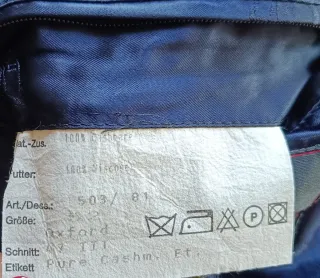 Cappotto Vintage Uomo Puro Cashmere Blu