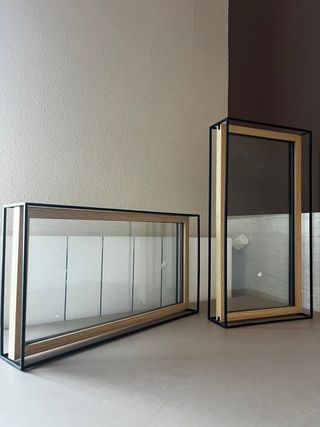 Marco porta fotos fotografía metal madera