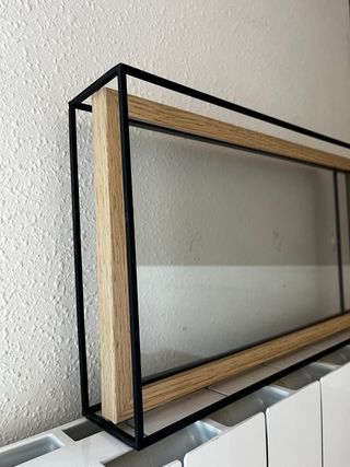 Marco porta fotos fotografía metal madera