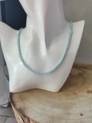 Collana vintage micro perline azzurre