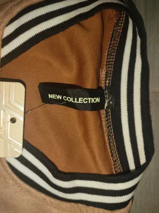 Chaqueta universitaria marrón y blanca Talla S