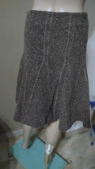 Gonna invernale donna marrone con patch