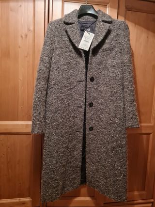Abrigo Zara Gris Talla XS