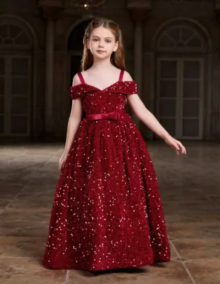 Vestido niña lentejuelas rojo talla 12 años