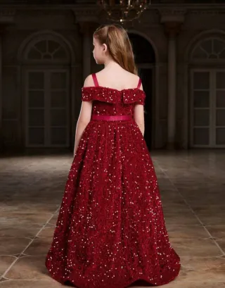Vestido niña lentejuelas rojo talla 12 años