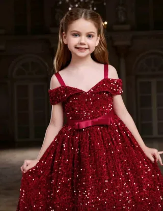 Vestido niña lentejuelas rojo talla 12 años