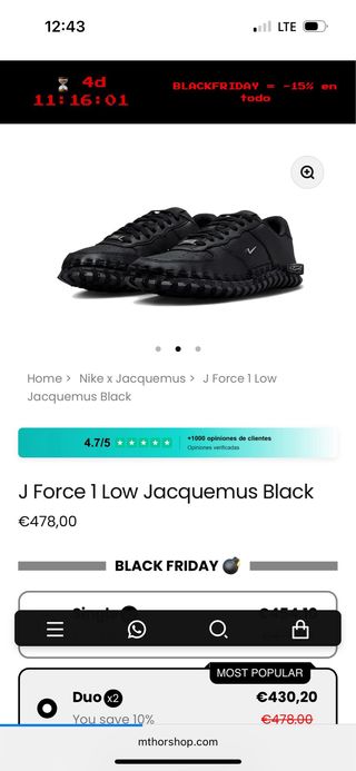 Nike x Jacquemus Scarpe in Pelle Nero