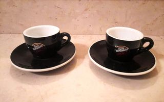 Set 2 Tazzine Caffè Vergnano Porcellana Nere