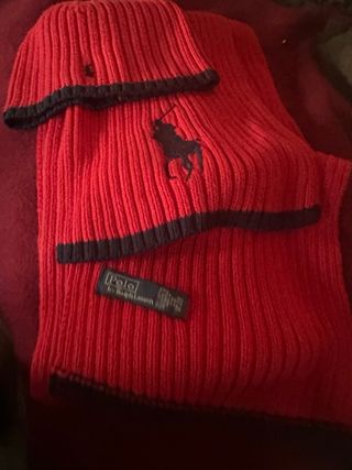 Bufanda y Gorro Polo Ralph Lauren Rojo