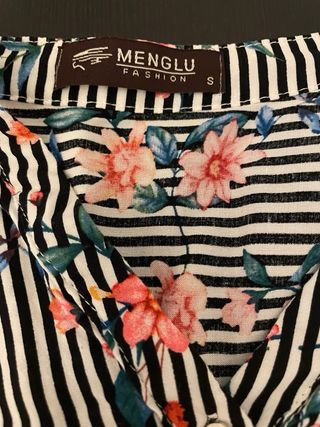 Camisa MENGUI Rayas Florales Multicolor