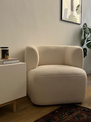 Coppia Poltrone Beige in Tessuto Fleece