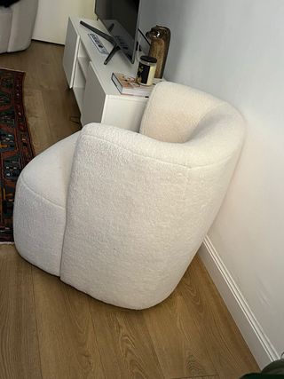 Coppia Poltrone Beige in Tessuto Fleece