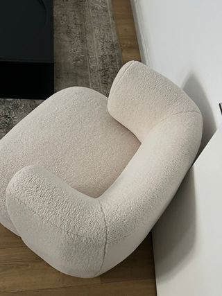 Coppia Poltrone Beige in Tessuto Fleece