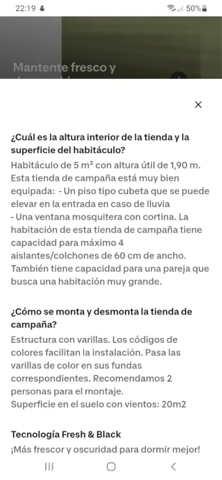 Tienda de campaña Arpenaz 4.1 Fresh&Black