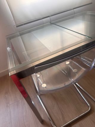 Mesa y sillas Ikea metal y cristal