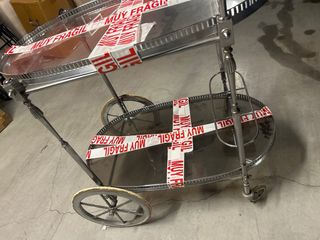 Camarera vintage plateada cristal