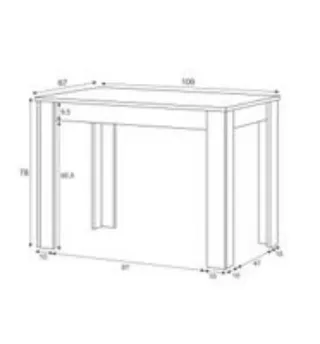 Mesa Comedor Roble y Blanca 67x109