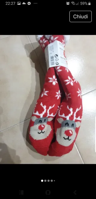 Calze antiscivolo natalizie renna