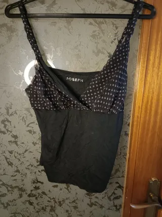 Top JOSEPH negro y rosa
