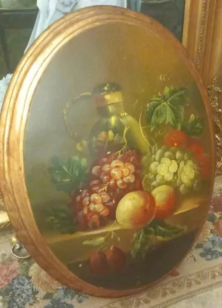 Quadro frutta bombato oro