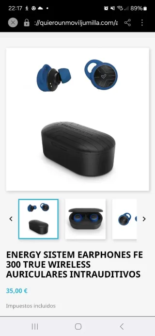 Energy Sistem FE300 Auriculares Inalámbricos Azule