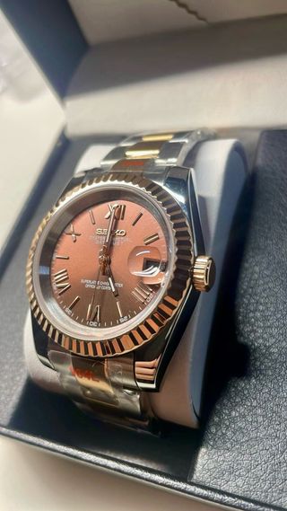 Seiko Mod Reloj Oro rosa y Plata