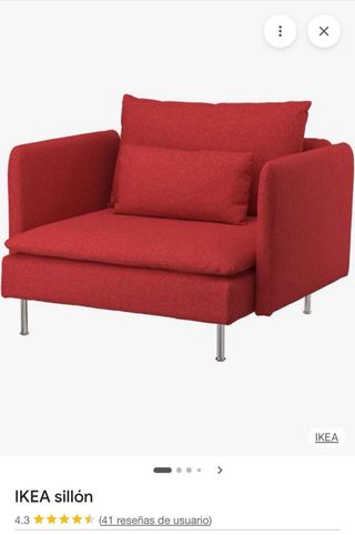 Sillón rojo de tela Ikea