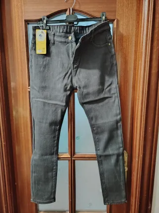 Pantalón vaquero térmico invierno mujer gris