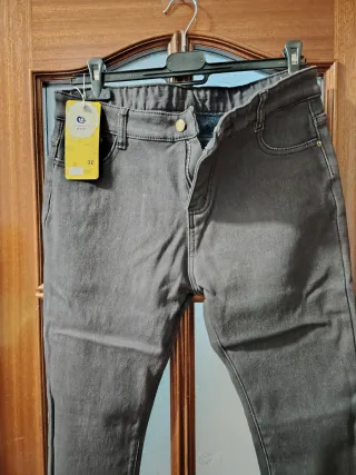Pantalón vaquero térmico invierno mujer gris