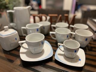 Juego de café porcelana azul y blanco