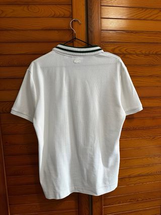 Polo Lacoste Blanco Rayas Verdes