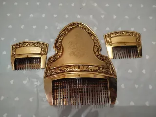 Juego Peinetas Fallera Adulta Doradas